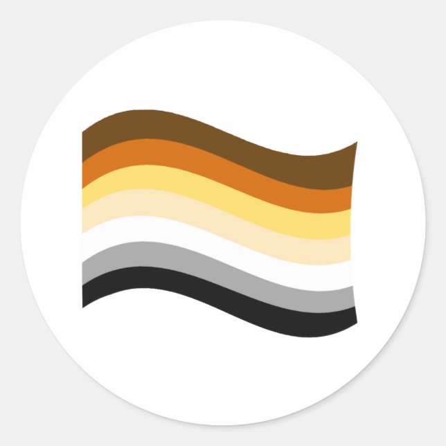 Bear Pride Wavy Flag Classic Round Sticker (Front)