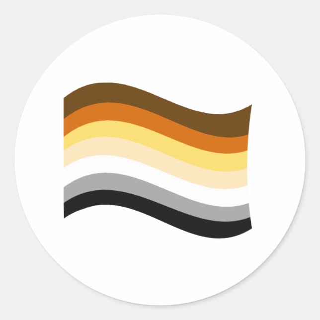 Bear Pride Wavy Flag Classic Round Sticker (Front)