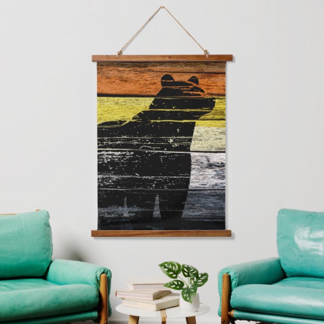 Bear Pride Wood Art Hanging Tapestry (Living Room)