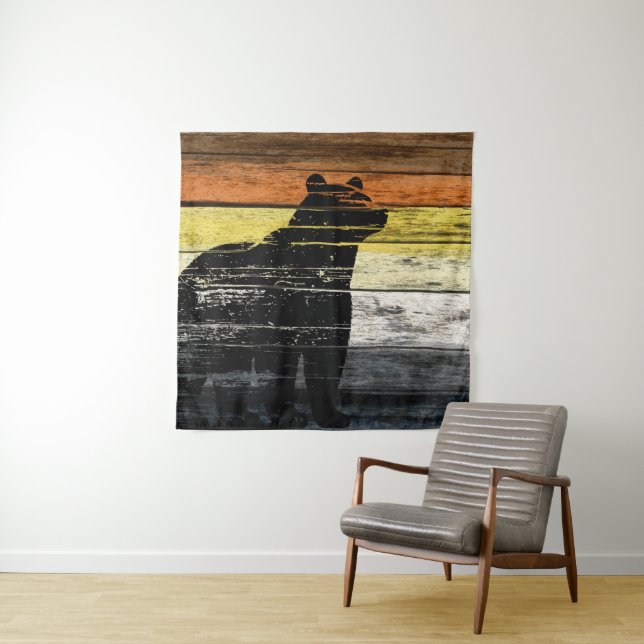 Bear Pride Wood Art  Tapestry (In Situ)