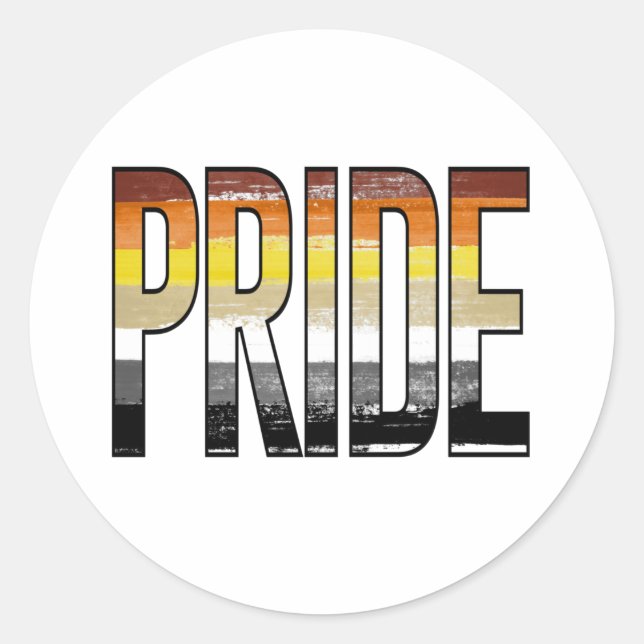 Bear Pride Word Classic Round Sticker (Front)