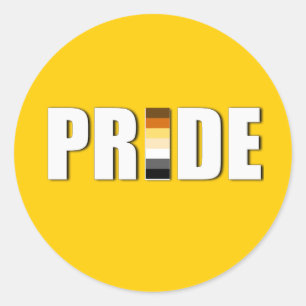 BEAR PRIDE WORD FLAG CLASSIC ROUND STICKER