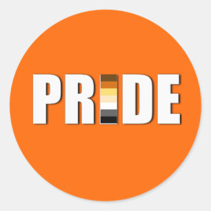 BEAR PRIDE WORD FLAG CLASSIC ROUND STICKER