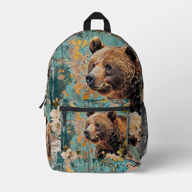 Bear Printed Backpack (Front)