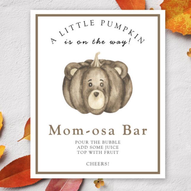 Bear Pumpkin baby shower Momosa bar Poster (Creator Uploaded)