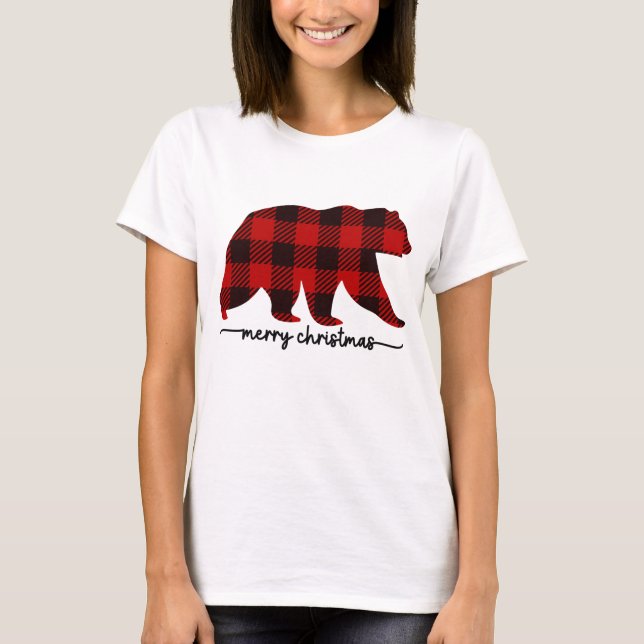 Bear Red Plaid T-Shirt (Front)