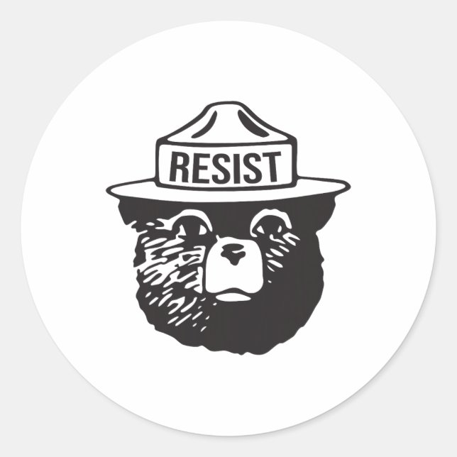 Bear Resist Protect National Park Anti Trump 8647  Classic Round Sticker (Front)