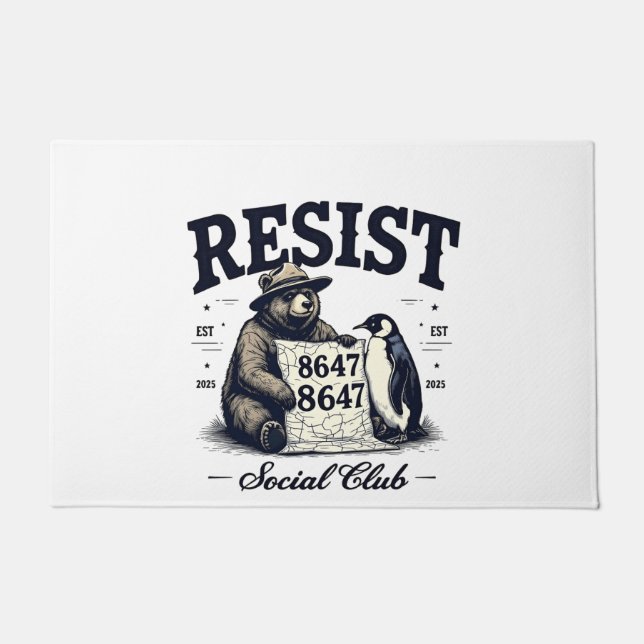 Bear Resist Protect National Park Anti Trump 8647  Doormat (Front)