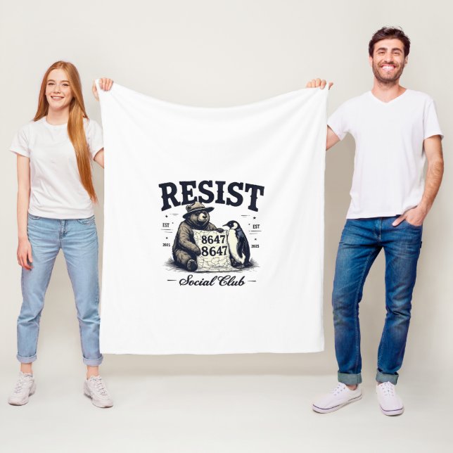 Bear Resist Protect National Park Anti Trump 8647  Fleece Blanket (In Situ)