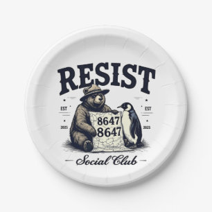 Bear Resist Protect National Park Anti Trump 8647  Paper Plate