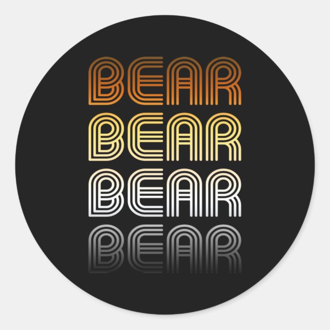 Bear Retro Pride Classic Round Sticker (Front)