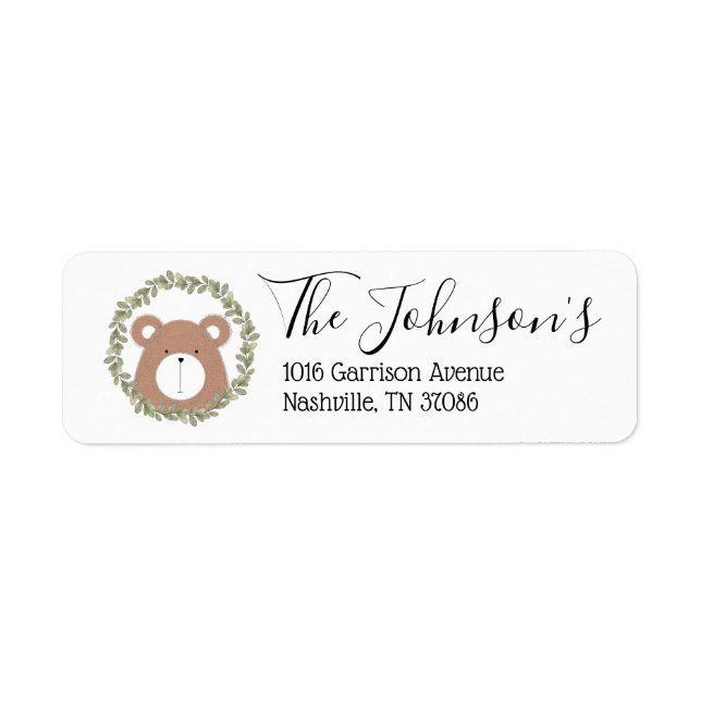 Bear Return Address Label (Front)