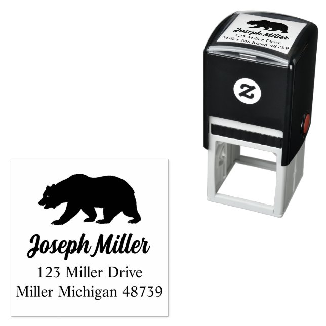Bear Return Address  Self-inking Stamp (In Situ)