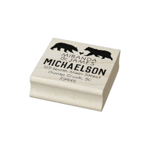 Bear Return Address Stamp - Wedding Animals