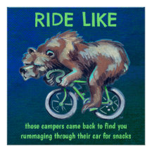 Bear Riding a Bicycle Motivational Poster