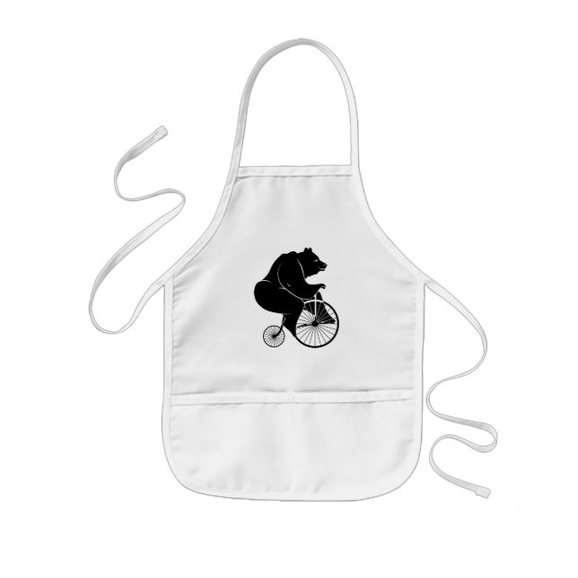 Bear Riding a Bike Kids Apron (Front)