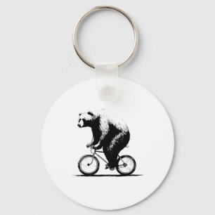 Bear Riding Bicycle Cycling Mountain Bike Biking B Key Ring