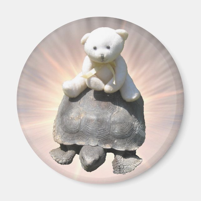 Bear riding Turtle Magnet (Front)