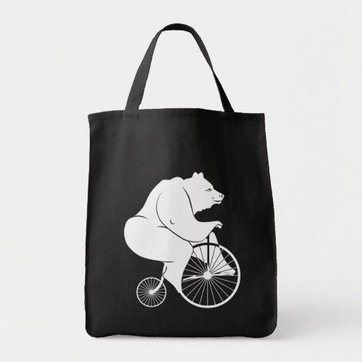 Image of Bear Riding Vintage Bike Tote Bag