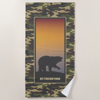 Bear Roar and Camo Beach Towel