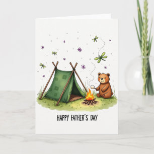 Bear Roasting Marshmallow Fathers Card
