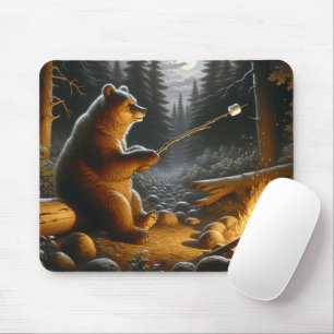 Bear Roasting Marshmallows Mouse Mat