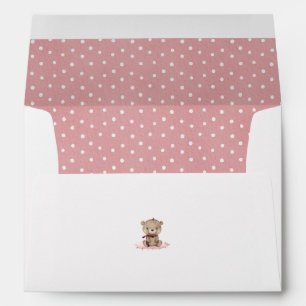 Bear Rose Polka Dots Minimalist Return Address Envelope