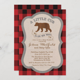 Bear Rustic Baby Shower Invitation