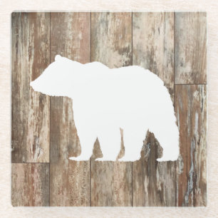 Bear Rustic Wilderness Decor Glass Coaster