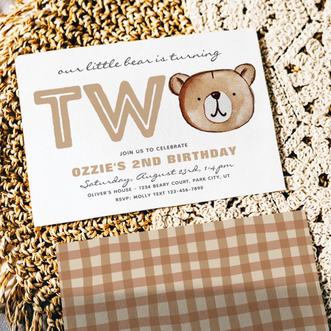 Bear Second Birthday Invitation (Creator Uploaded)