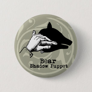 Bear Shadow Puppet Hand Vintage 6 Cm Round Badge