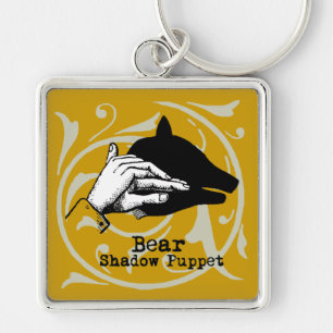 Bear Shadow Puppet Hand Vintage Key Ring