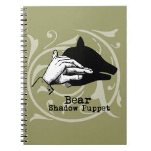 Bear Shadow Puppet Hand Vintage Notebook
