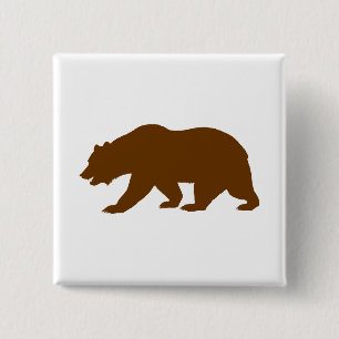 Bear Shape 15 Cm Square Badge