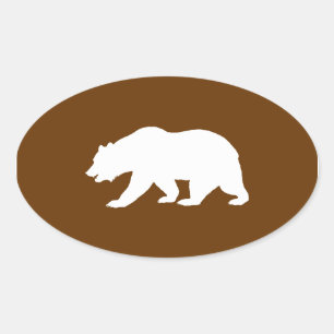 Bear Shape Oval Sticker