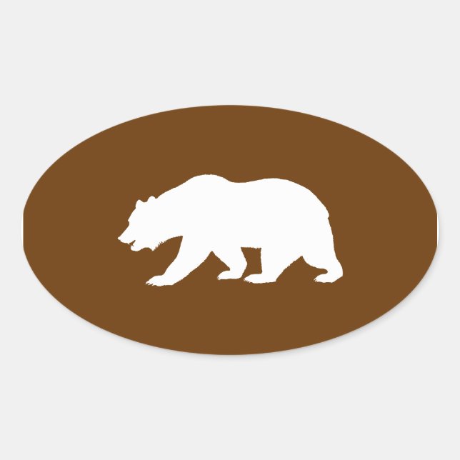 Bear Shape Oval Sticker (Front)