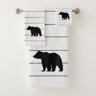 Bear Shiplap Pattern Bath Towel Set
