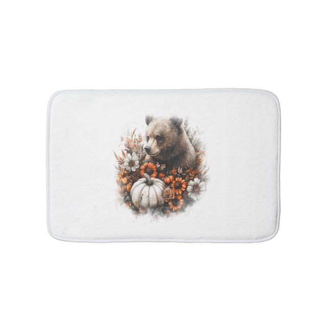 Bear Shirt Country Pumpkin Bath Mat (Front)