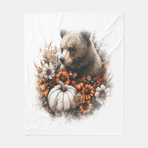 Bear Shirt Country Pumpkin Fleece Blanket