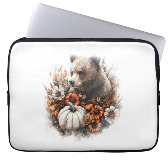 Bear Shirt Country Pumpkin Laptop Sleeve (Front)