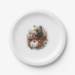 Bear Shirt Country Pumpkin Paper Plate