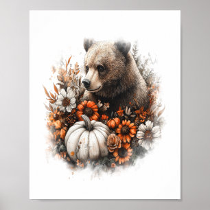 Bear Shirt Country Pumpkin Poster