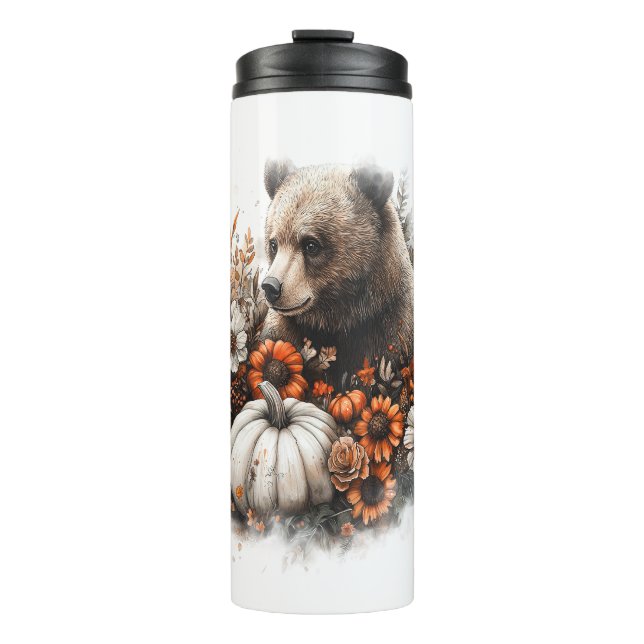 Bear Shirt Country Pumpkin Thermal Tumbler (Front)