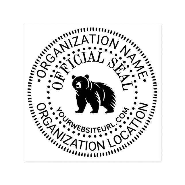 Bear Sil #3 Custom Official Seal Name Loc URL Self-inking Stamp (Design)