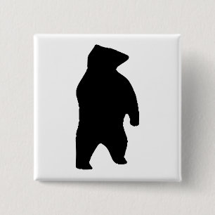 Bear Silhouette 15 Cm Square Badge