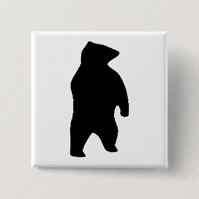 Bear Silhouette 15 Cm Square Badge (Front)