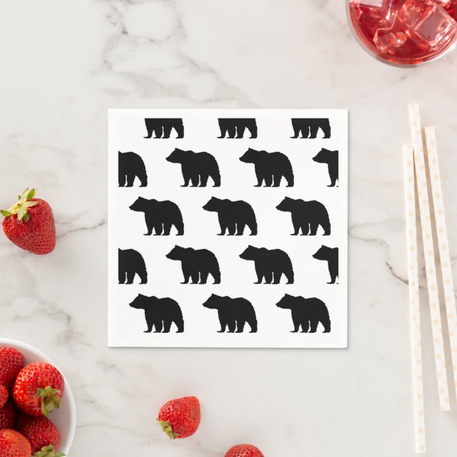Bear Silhouette Cabin  Napkin (Insitu)