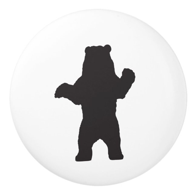Bear Silhouette Ceramic Knob (Front)
