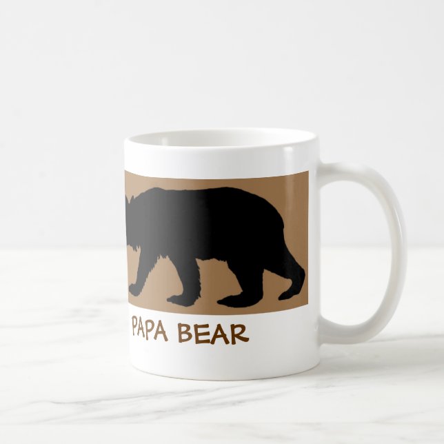 Bear Silhouette Mug reads: PAPA BEAR (Right)