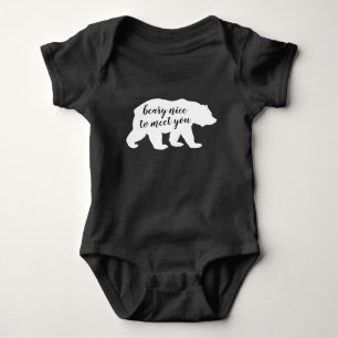 Bear Silhouette Nice to Meet You Baby Bodysuit